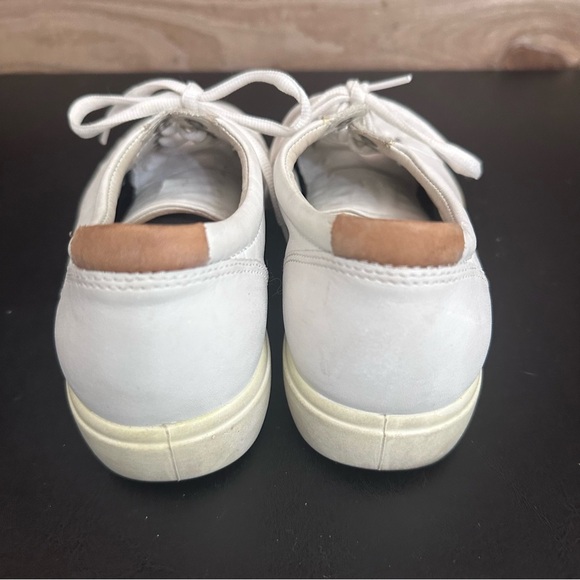 Ecco Womens Soft 7 Sneakers Shoes Cap Toe White Leather Lace Up Size 8 - Picture 3 of 10
